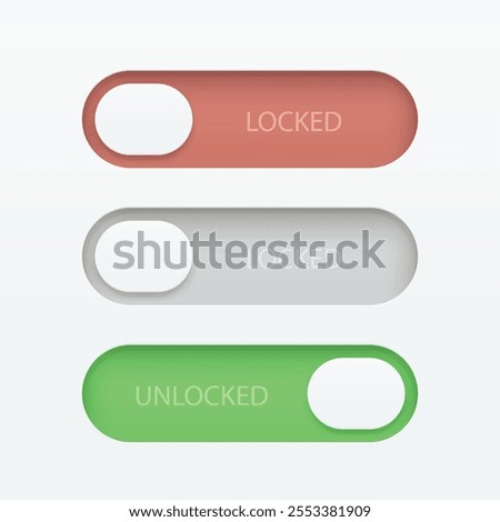 a realistic design digital lock in set