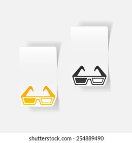 realistic design element: 3d glasses