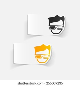 realistic design element: 3d glasses