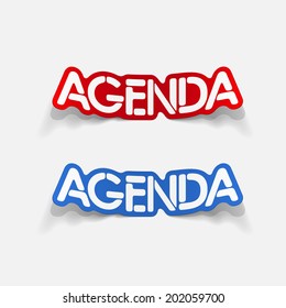 realistic design element: agenda