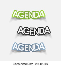 realistic design element: agenda