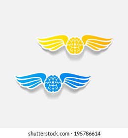 realistic design element: angel, brain