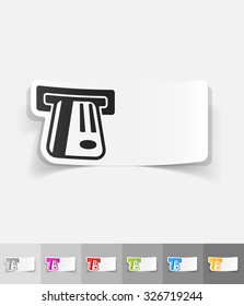 realistic design element. ATM with bank card
