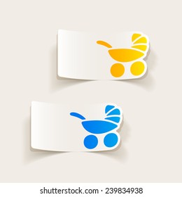 realistic design element: baby buggy