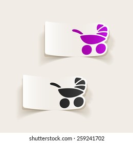 realistic design element: baby buggy