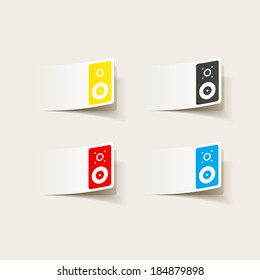 realistic design element: big music speaker