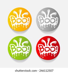 realistic design element: boo