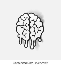 realistic design element: brain drop. Vector Illustration
