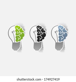 realistic design element: brain lamp. Vector Illustration