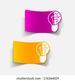 realistic design element: brain lamp. Vector Illustration