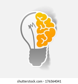 realistic design element: brain lamp. Vector Illustration