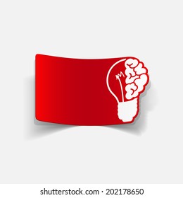 realistic design element: brain lamp. Vector Illustration