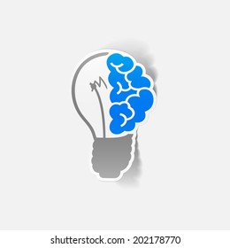 realistic design element: brain lamp. Vector Illustration