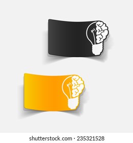realistic design element: brain lamp. Vector Illustration