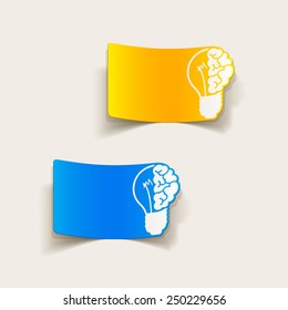realistic design element: brain lamp. Vector Illustration