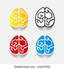 realistic design element: brain. Vector Illustration