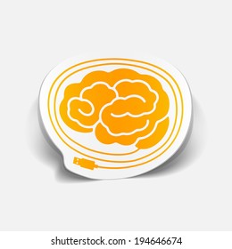 realistic design element: brain-usb, plug. Vector Illustration