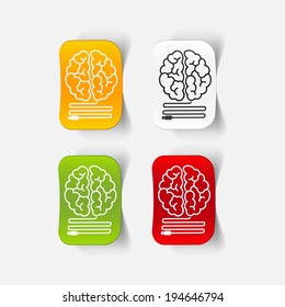 realistic design element: brain-usb, plug. Vector Illustration