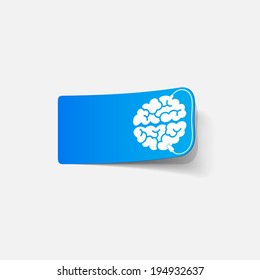 realistic design element: brain-usb, plug. Vector Illustration