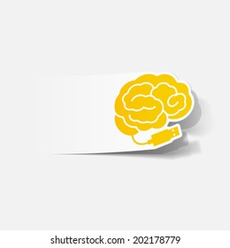 realistic design element: brain-usb, plug. Vector Illustration