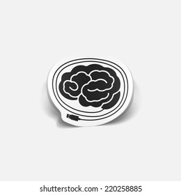 realistic design element: brain-usb, plug. Vector Illustration
