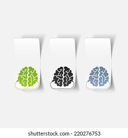 realistic design element: brain-usb, plug. Vector Illustration