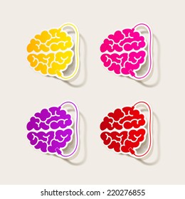 realistic design element: brain-usb, plug. Vector Illustration