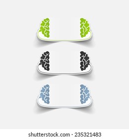 realistic design element: brain-usb, plug. Vector Illustration