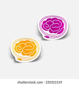 realistic design element: brain-usb, plug. Vector Illustration