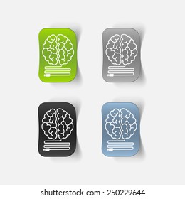 realistic design element: brain-usb, plug. Vector Illustration
