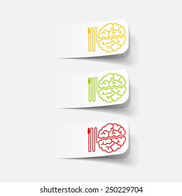realistic design element: brain-usb, plug. Vector Illustration