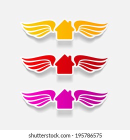realistic design element: building, wing