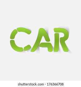 realistic design element: car. Modern Graphic Illustration