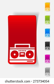 realistic design element. cassette recorder