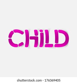 realistic design element: child. Modern Graphic Illustration