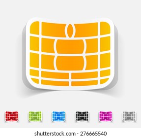 realistic design element. chip card