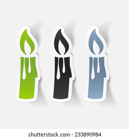 realistic design element: christmas candle