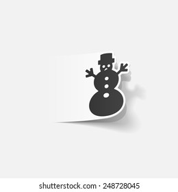 realistic design element: christmas snowman
