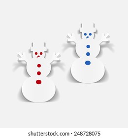 realistic design element: christmas snowman