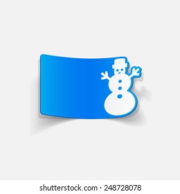 realistic design element: christmas snowman