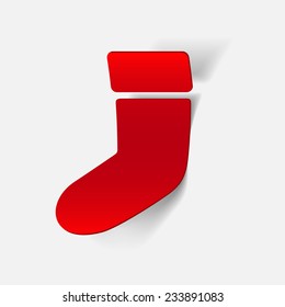 realistic design element: christmas sock
