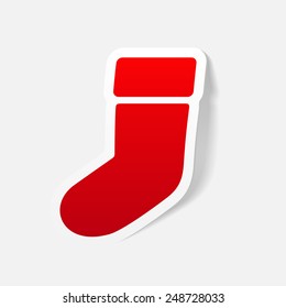realistic design element: christmas sock