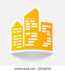 realistic design element: city skyscrapers