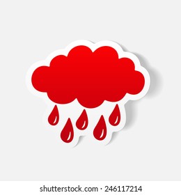 realistic design element: cloud, rain