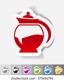 realistic design element. coffee pot