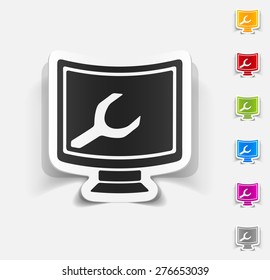 realistic design element. computer service