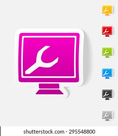 realistic design element. computer service