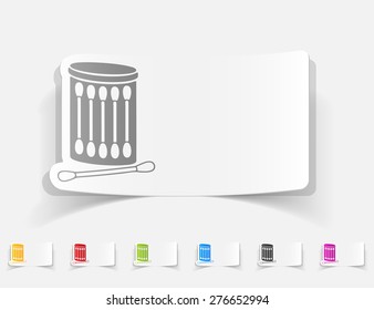realistic design element. cotton swabs