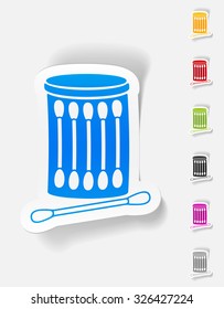 realistic design element. cotton swabs