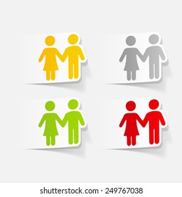 realistic design element: couple in love